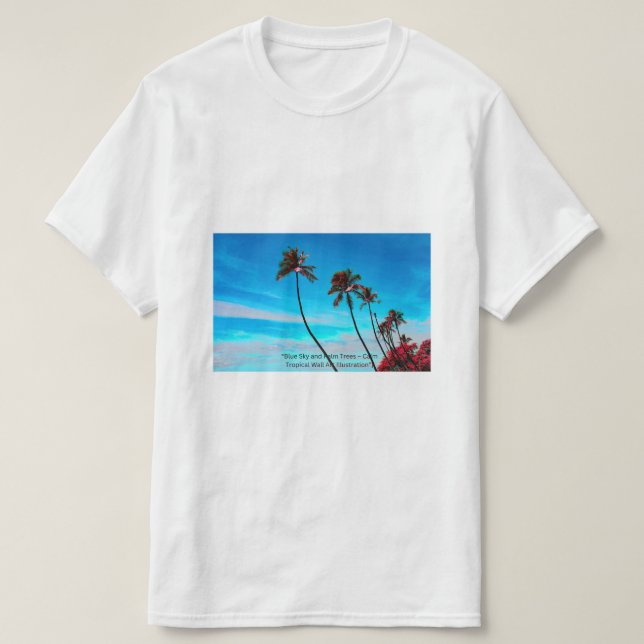 Palm Tree Beach Seashore - Tropical Paradise T Shirt (Design framsida)
