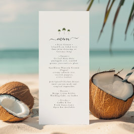 Palm Tree Elegant Script Modern Tropical Wedding Meny