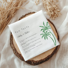 Palm Tree Fun Facts About The Newlyweds Wedding  Pappersservett