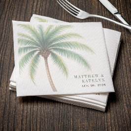 Palm Tree Island Destination Green Wedding Pappersservett