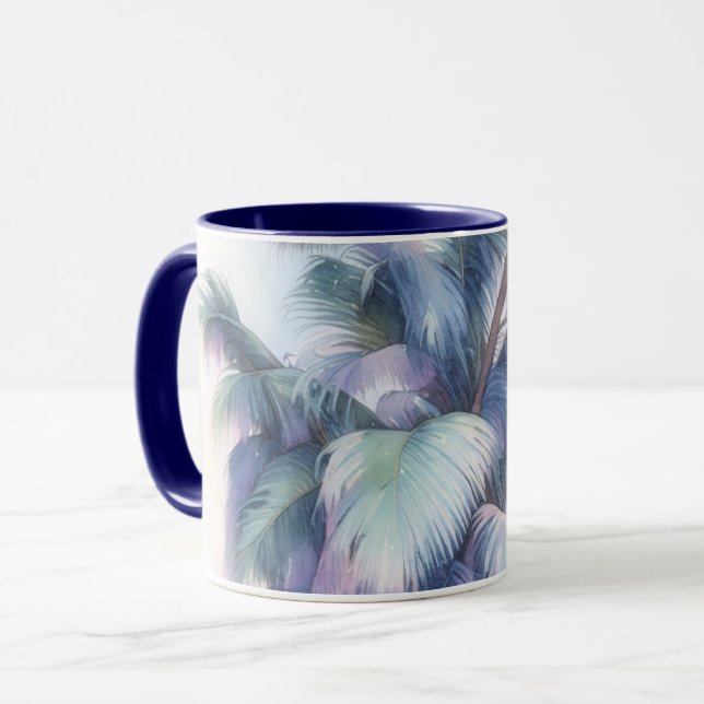 Palm Tree Leaves Close Up Art Mug Cup Mugg (Framsida vänster)