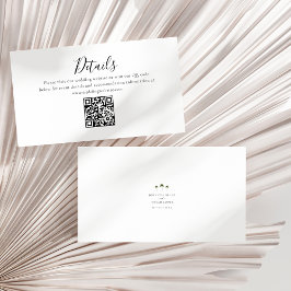 Palm Tree Minimal skriptinformation QR Code Weddin Tilläggskort