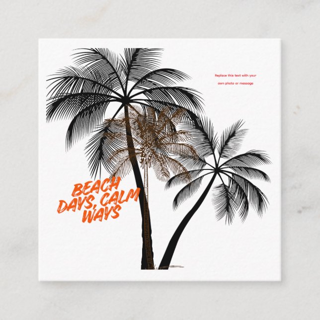 Palm Tree Motivation Art – Fully Customizable Tilläggskort (Framsida)