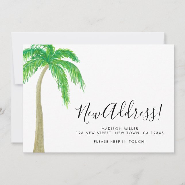 Palm Tree New Address Moving  Meddelande (Framsida)