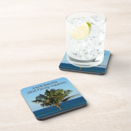 Palm Tree Ocean Escape | Familjenamn & år för resa Underlägg
