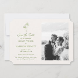 Palm Tree Photo Wedding Save the Date Inbjudningar