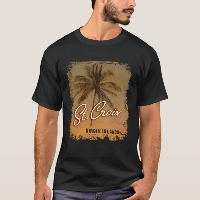 PALM TREE St Croix Virgin Islands T Shirt (Framsida)