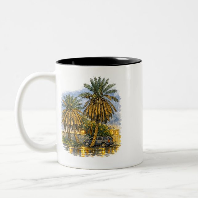 Palm tree Två-Tonad mugg (Vänster)