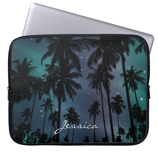 Palm Trees and Starry Night Sky Personalised Laptop Fodral (Framsidan)
