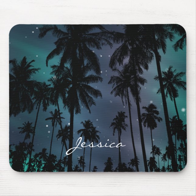 Palm Trees and Starry Night Sky Personalised Musmatta (Framsidan)