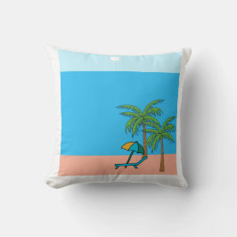  Palm Trees Beach Scene Square Throw Pillow – Coas Kudde