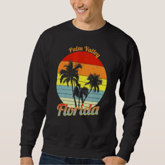 Palm Valley Florida Retro Tropiska Palmträd Vaca Lång Ärmad Tröja