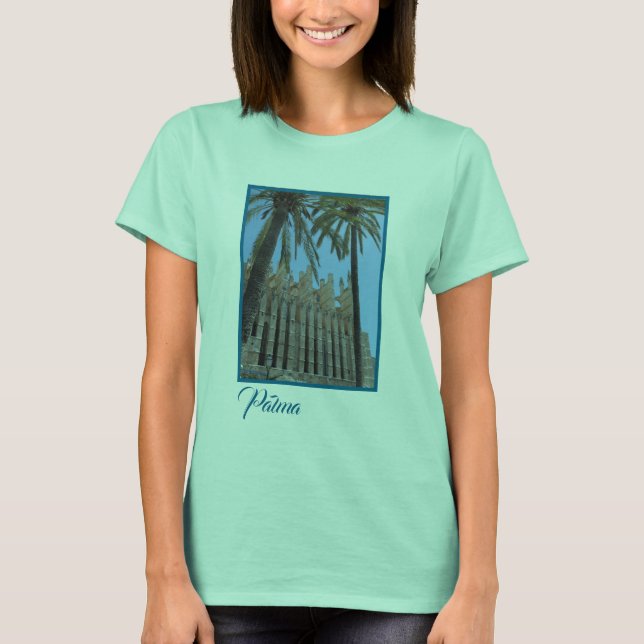 Palma Cathedral Spain Vacation Souvenir T Shirt (Framsida)