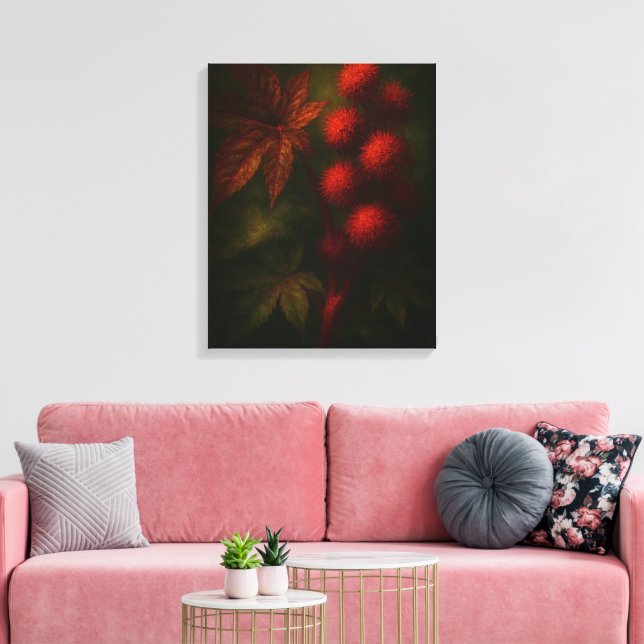 Palma Christi: Giftig elegans Impressionistisk kon Canvastryck (Insitu (Vardagsrum))