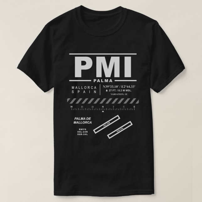 Palma de Mallorca Airport PMI T-Shirt (Design framsida)