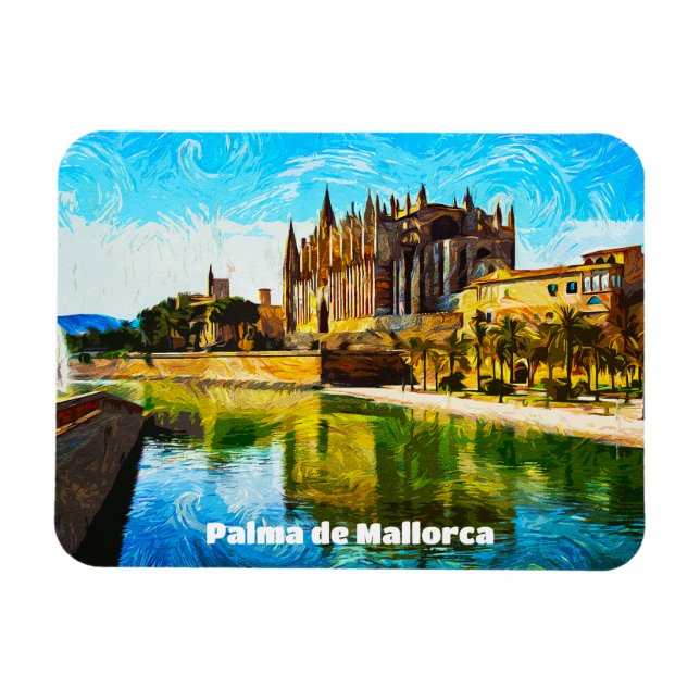 Palma de Mallorca Baleares Oil Paint Magnet (Horisontell)