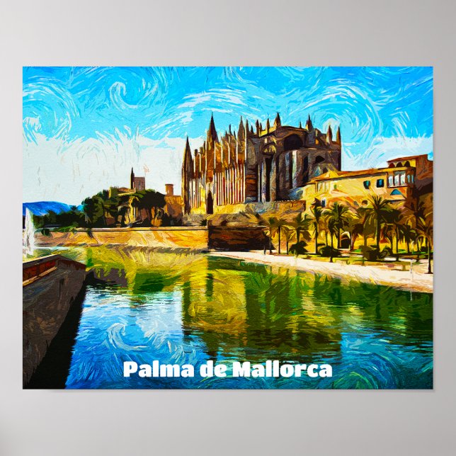 Palma de Mallorca Baleares Oil Paint Poster (Framsidan)