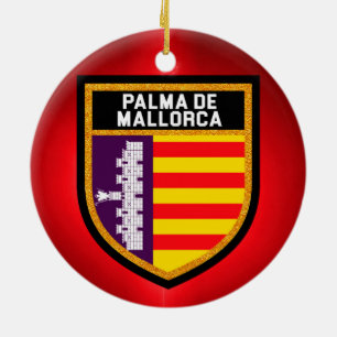 Palma de Mallorca flagga Julgransprydnad Keramik