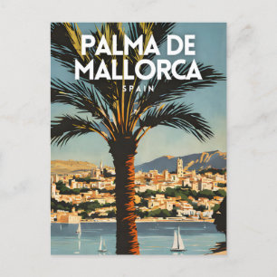Palma De Mallorca Nostalgic Spain Retro Travel Vykort