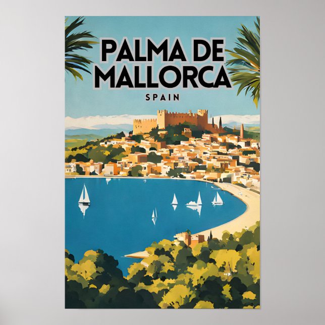 Palma De Mallorca Nostalgic Travel Poster (Framsidan)