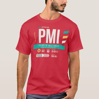 Palma de Mallorca PMI Airport Code Baggage Märkre T Shirt