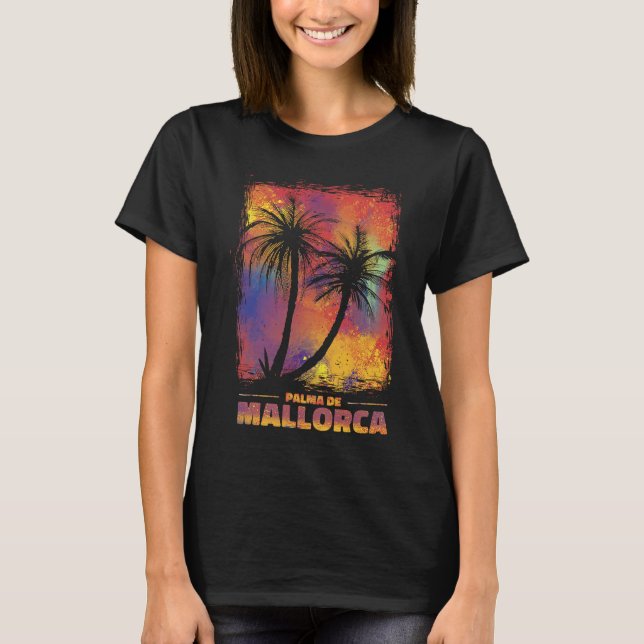 Palma de Mallorca Retro Paradise T Shirt (Framsida)
