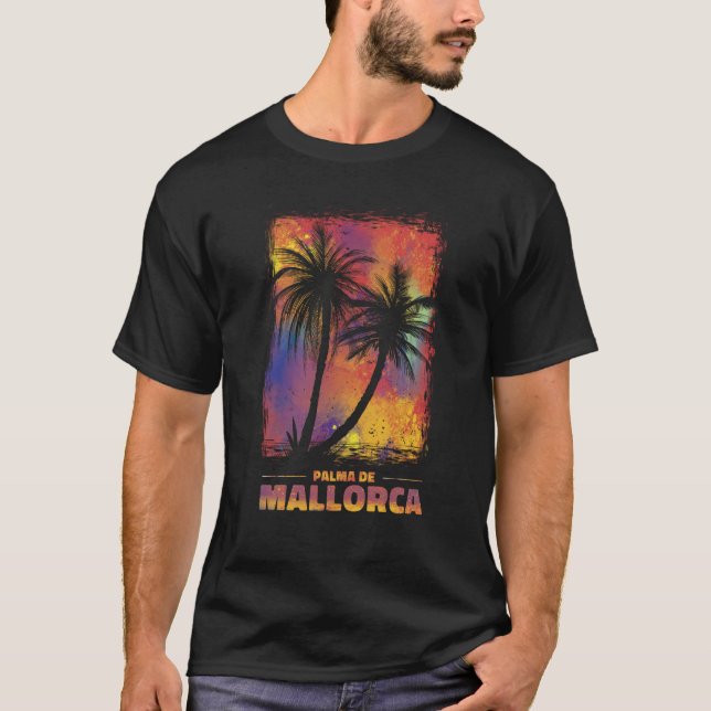 Palma de Mallorca Retro Paradise T Shirt (Framsida)