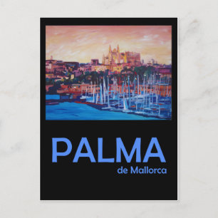 Palma de Mallorca Retro Travel Poster Vykort