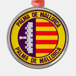 Palma de Mallorca Round Emblem Julgransprydnad Metall