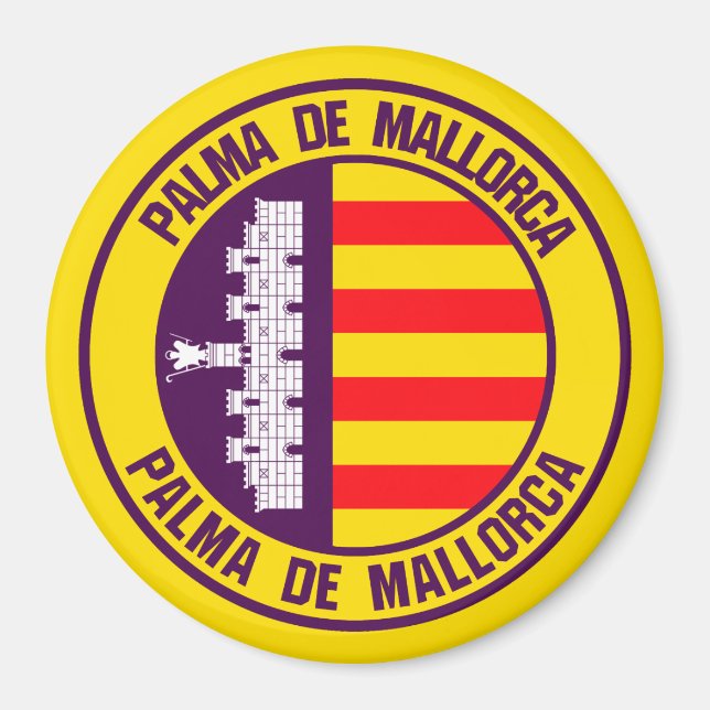 Palma de Mallorca Round Emblem Magnet (Framsidan)