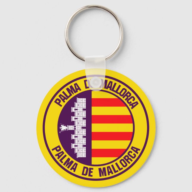 Palma de Mallorca Round Emblem Nyckelring (Framsida)