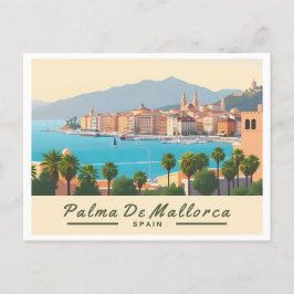Palma de Mallorca Spain Pastel Travel Vykort