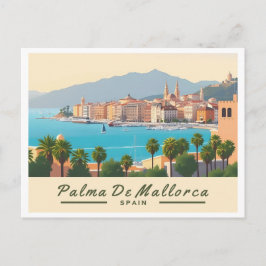 Palma de Mallorca Spain Pastel Travel Vykort
