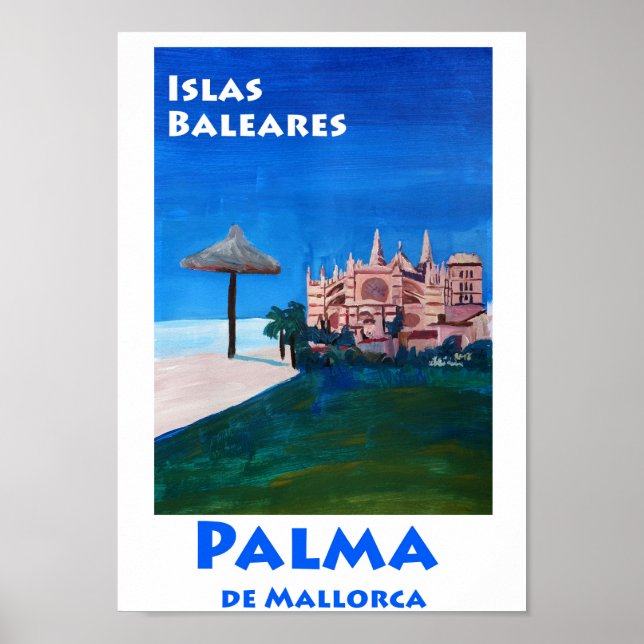 Palma de Mallorca Spain Retro Poster (Framsidan)