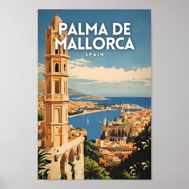 Palma De Mallorca Spain Travel Poster (Framsidan)