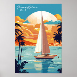 Palma de Mallorca Spanien vintage resor Poster