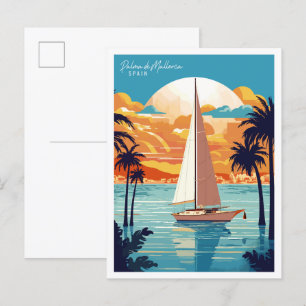 Palma de Mallorca Spanien vintage resor Vykort