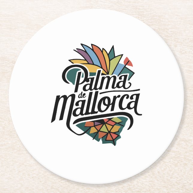 Palma de Mallorca Underlägg Papper Rund (Framsidan)