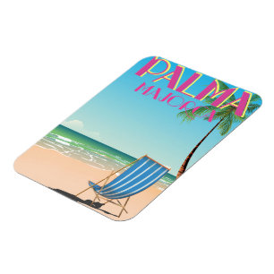 Palma Majorca Beach helgdag poster Magnet