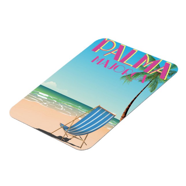Palma Majorca strand semester affisch Magnet (Vänstra Sidan)