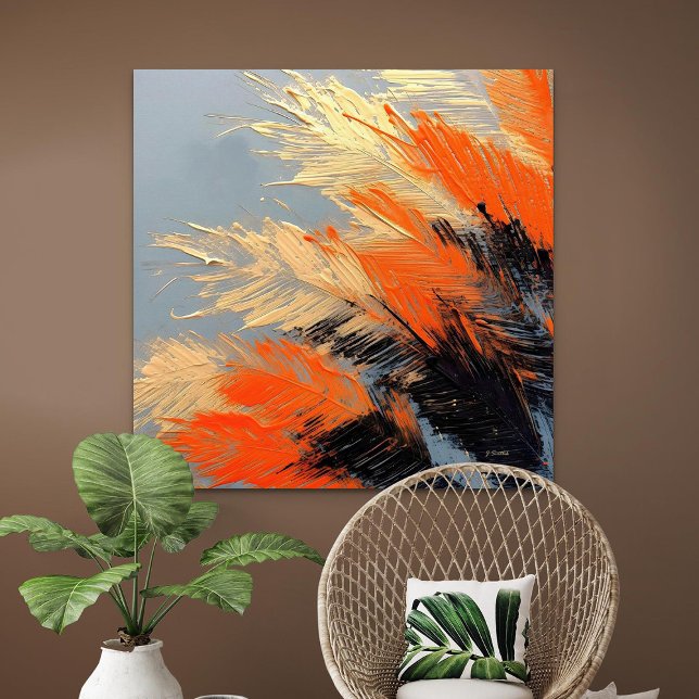Palmblad – Abstrakt tropisk rörelse Canvastryck (Palm Leaves – Abstract Tropical Motion)