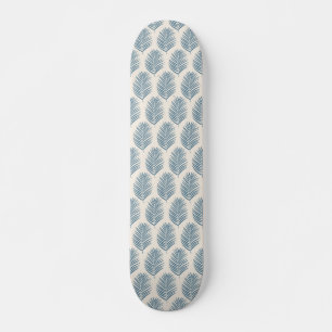 Palmblad Blått Och Kräm Mini Skateboard Bräda 18,5 Cm