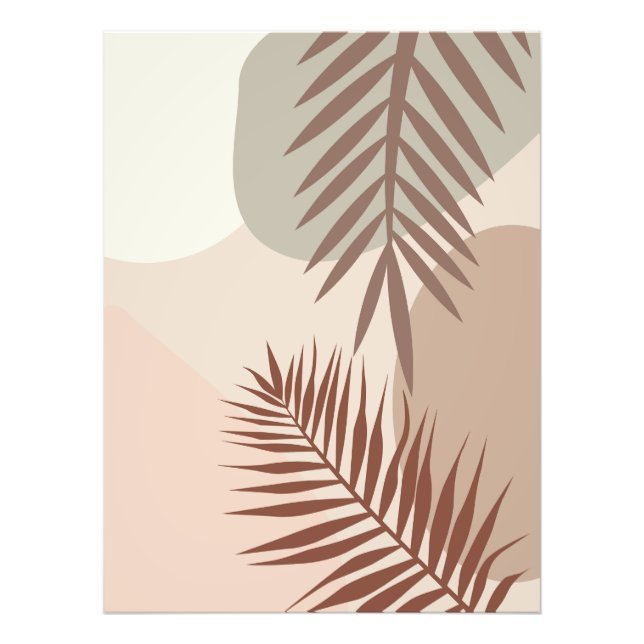 Palmblad, Boho Abstrakt Geometrisk Konst Fototryck (Framsidan)