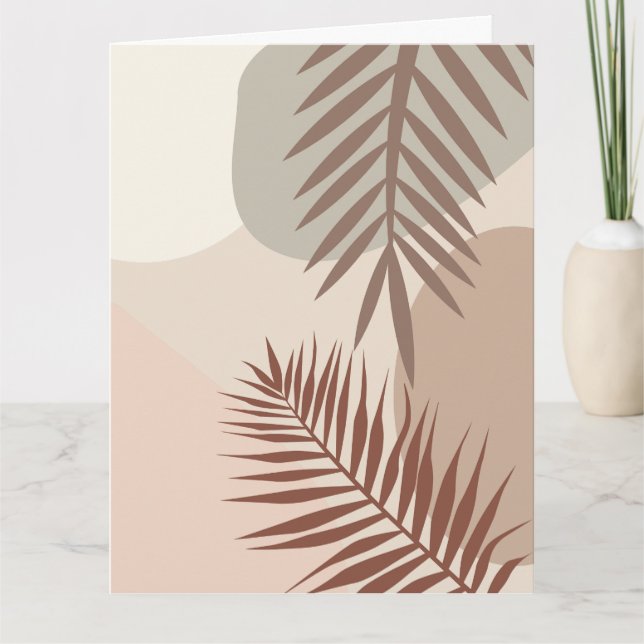 Palmblad, Boho Abstrakt Geometrisk Konst Kort (Framsida)