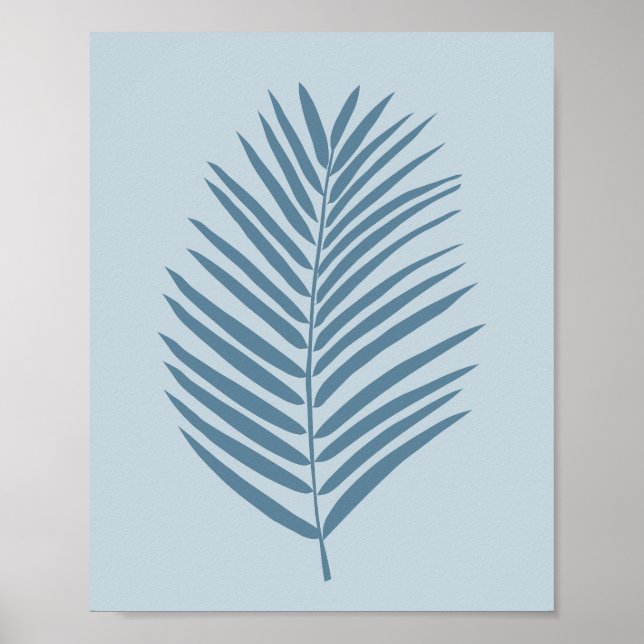 Palmblad Ljusblå Poster (Framsidan)