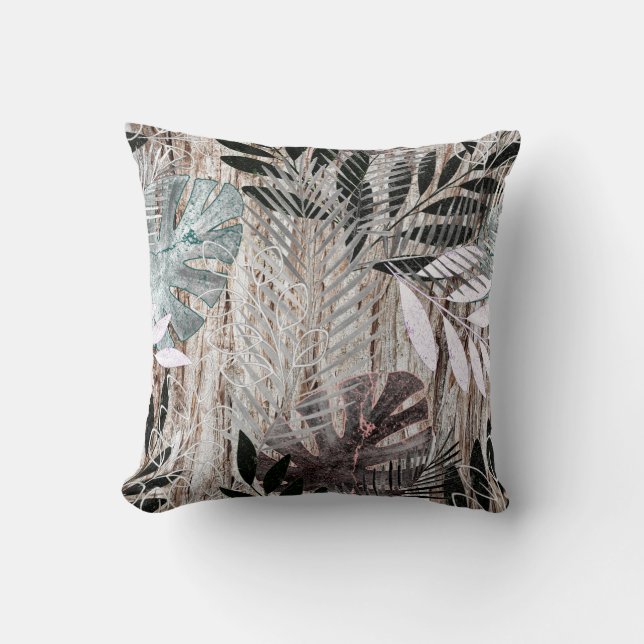 Palmblad, träd, tropisk, Botanisk Kudde (Framsida)