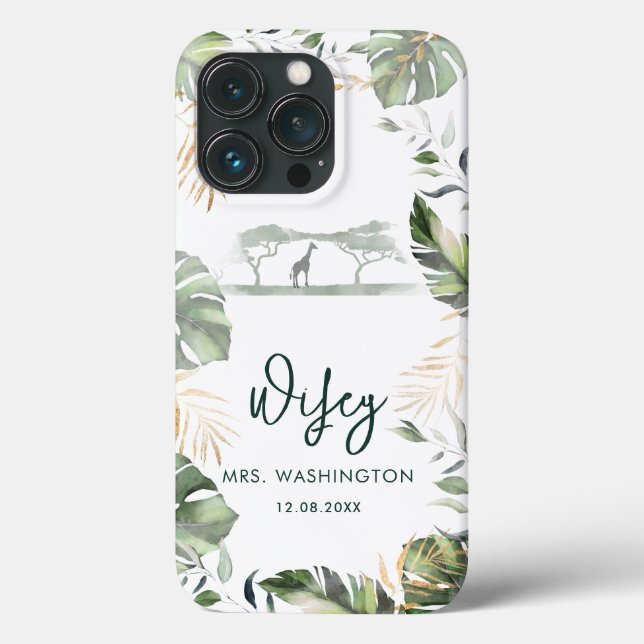 Palmblad Tropical Safari Wifey Script Brud (Baksida)