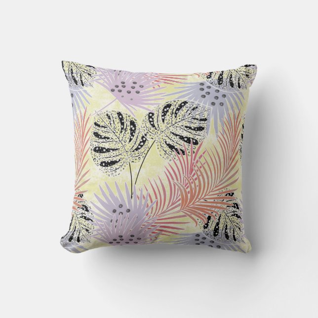 Palmblad, tropisk, Botanisk, blad, djungel Kudde (Framsida)