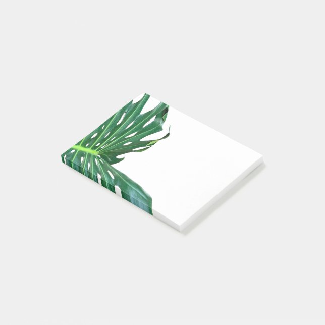 Palmblad, tropisk lövverk, djungel regnskog post-it block (Vinklad)