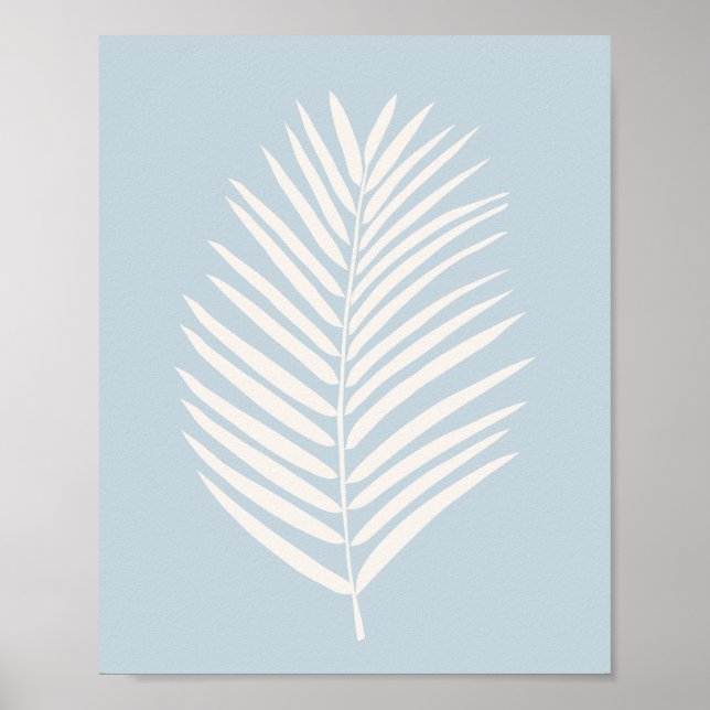 Palmbladskräm Och Ljusblå Poster (Framsidan)